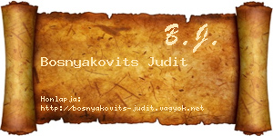 Bosnyakovits Judit névjegykártya