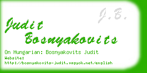 judit bosnyakovits business card